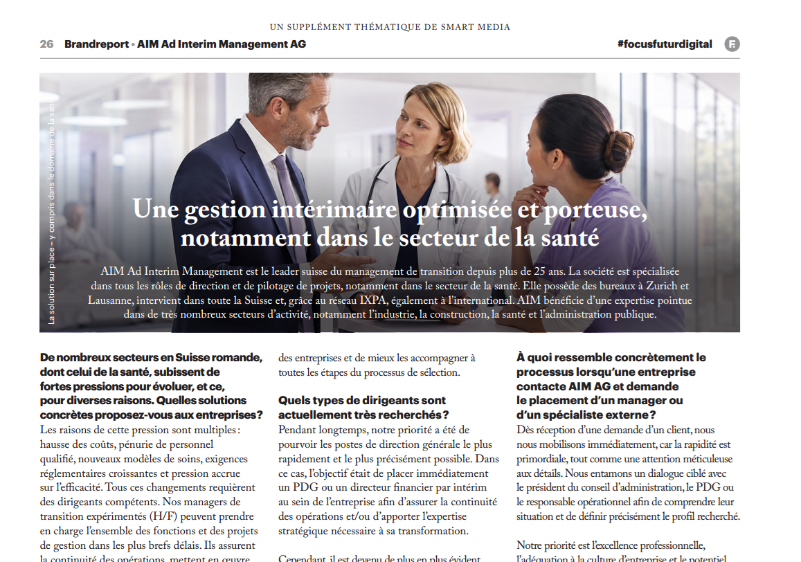 Une gestion intérimaire optimisée et porteuse
